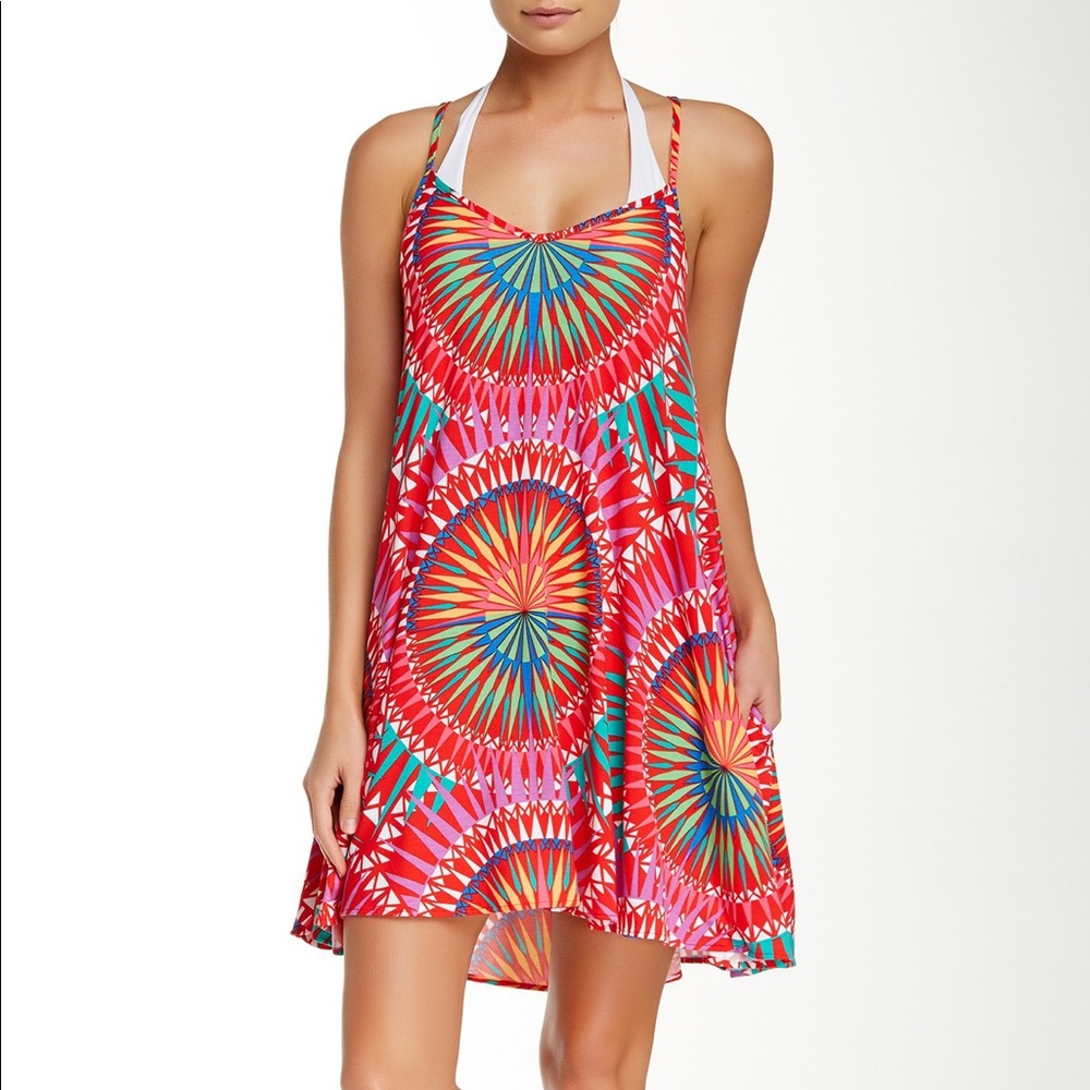 Mara hoffman strappy swing dress in supernova red